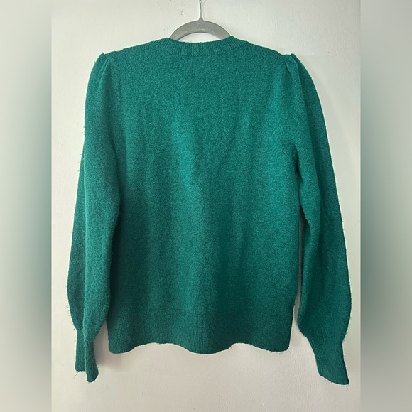 LOFT Green V-Neck Sweater with Button Details - Picture 6 of 6